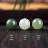 Hetian Jade Clear Water Green Beads: Round White and Green Jade Beads for DIY Bracelet or Necklace Projects