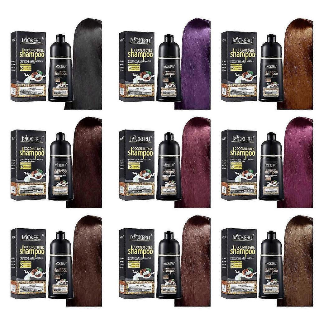 Kokosový černý šampon na barvení vlasů pro šedivé vlasy Okamžitý šampon na barvu vlasů Přírodní pro ženy muže Bordó