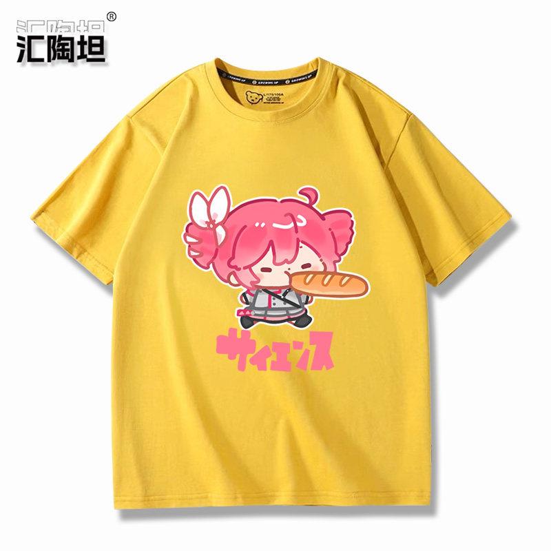 Accented Teto Co Branded Hatsune Miku Surrounding Cartoon Printed T-shirts for Men and Women's Summer Anime New T-shirts