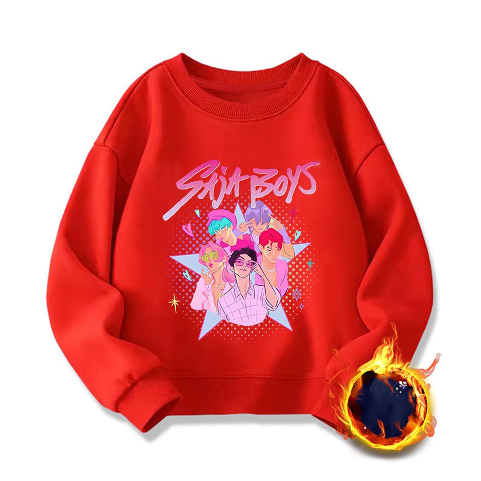 

Женская мода повседневный принт повседневный длинный рукав круглый вырез толстовка топ XL красный