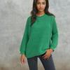 Women's Plus Size Chunky Knit Roll Neck Sweater - Solid Color Loose Pullover for Autumn/Winter