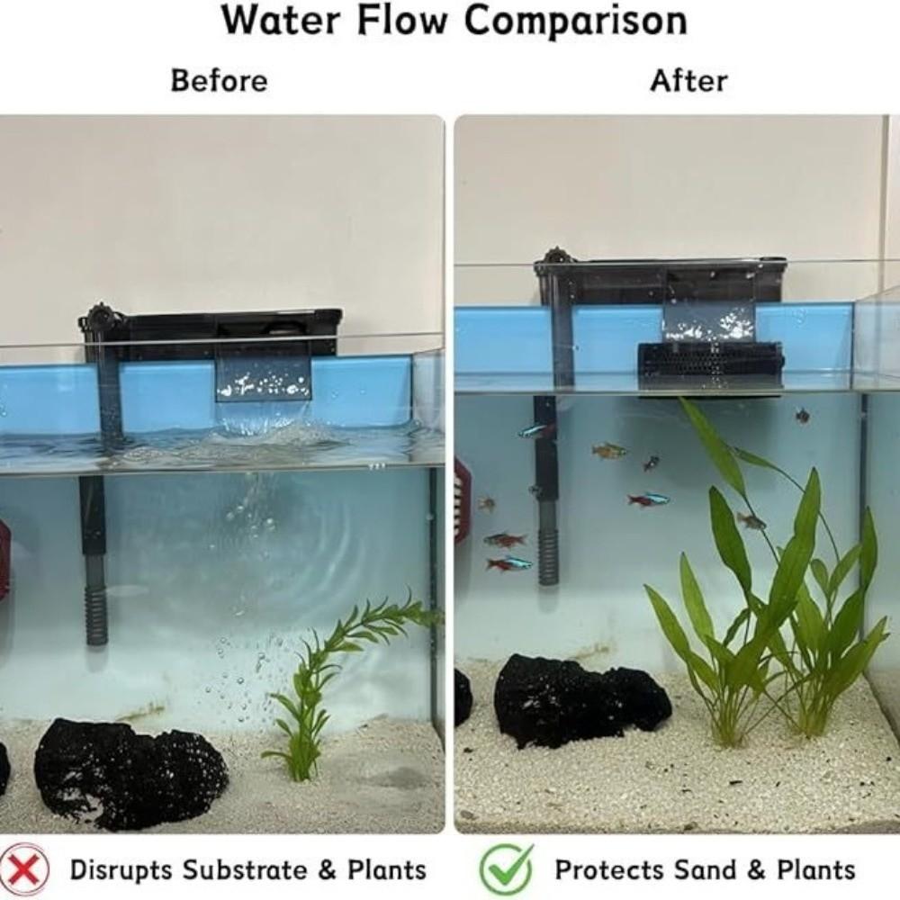Plastic Aquarium Filter Baffle Auxiliary Device Efficient Flow Controller with Suction Cups Surface Calmer