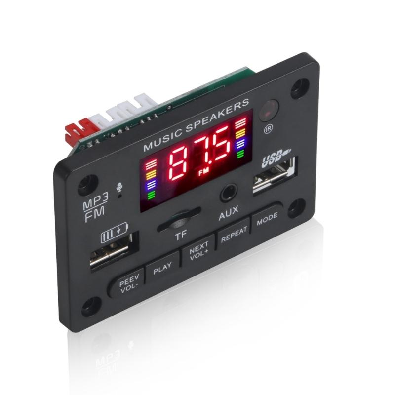 MultiFunction Bluetooth-compatible MP3 Decoders Board 12V Digital Display Audios Module With FM Radio USB TF Input
