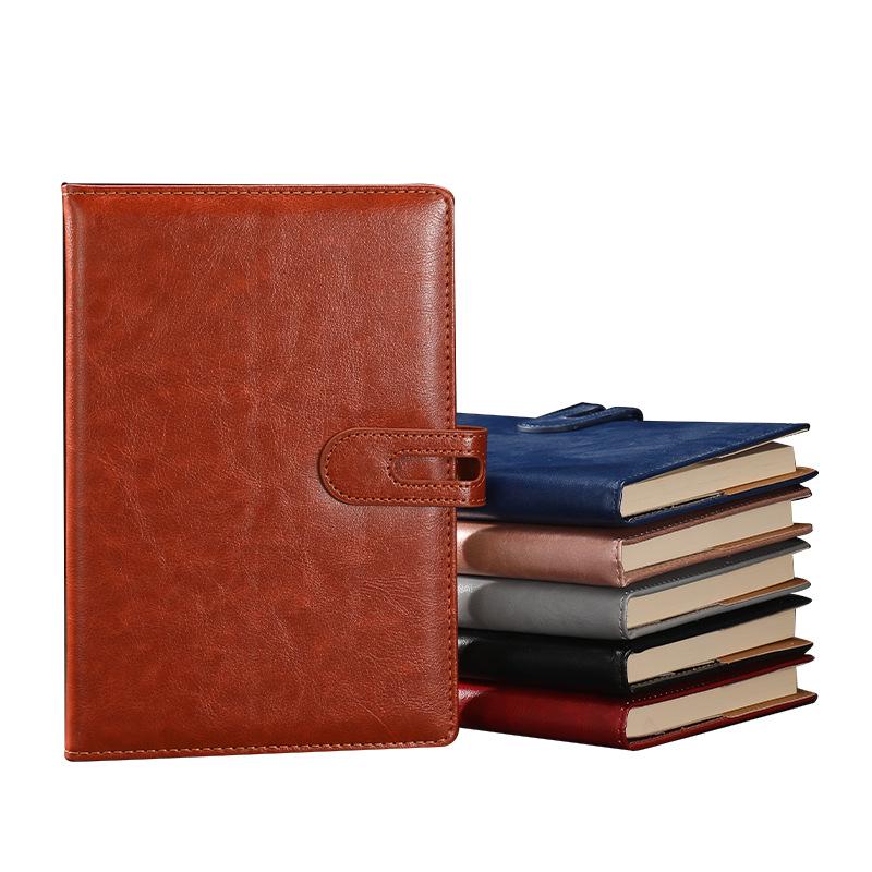 Faux Leather Buckle Cover Notebook - Business Meeting Minutes Organizer