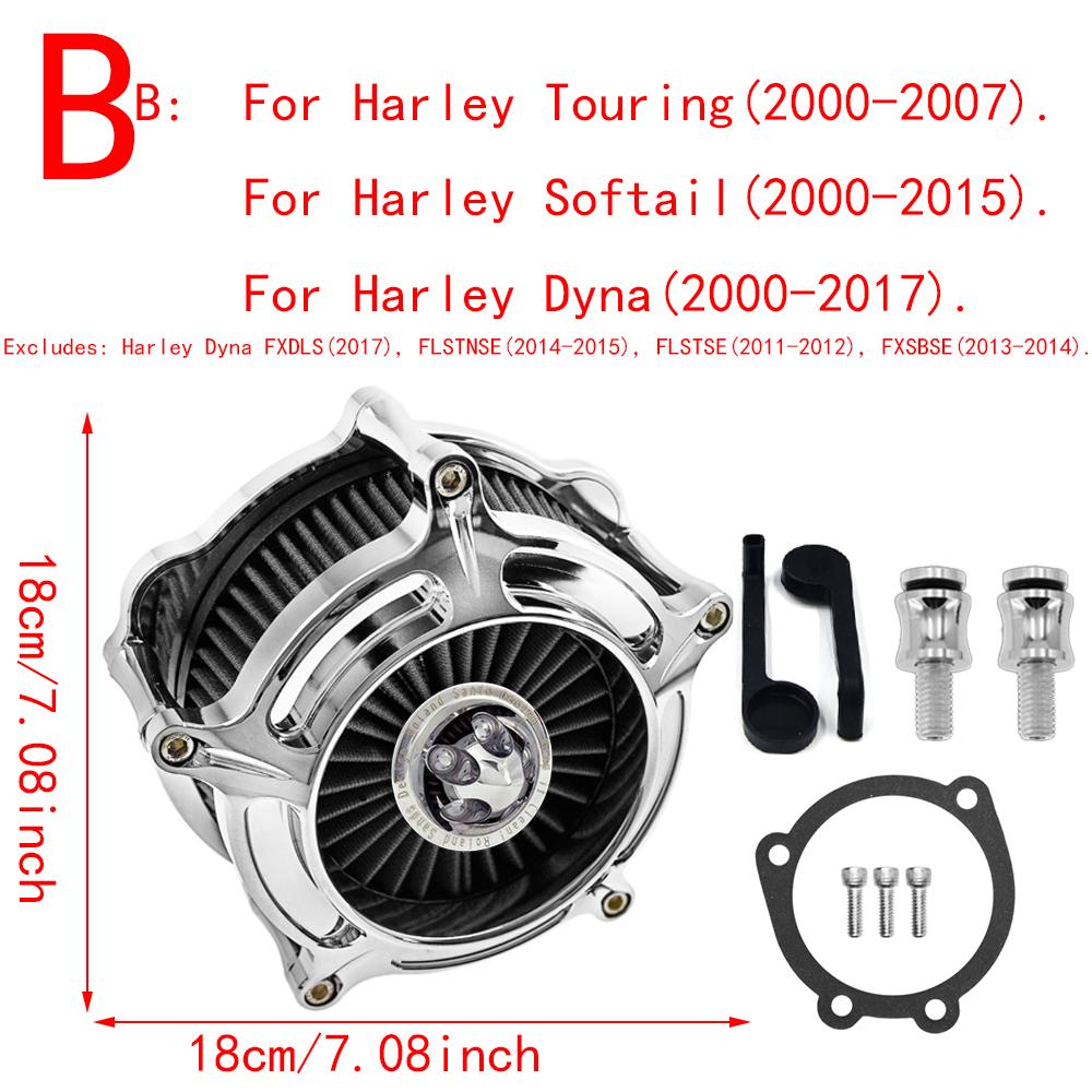 RSD Turbine Air Cleaner Chrome Intake Filter For Harley Sportster XL 48 883 Dyna V-Rod Softail Fat Boy Touring Ultra FLHR FLHX