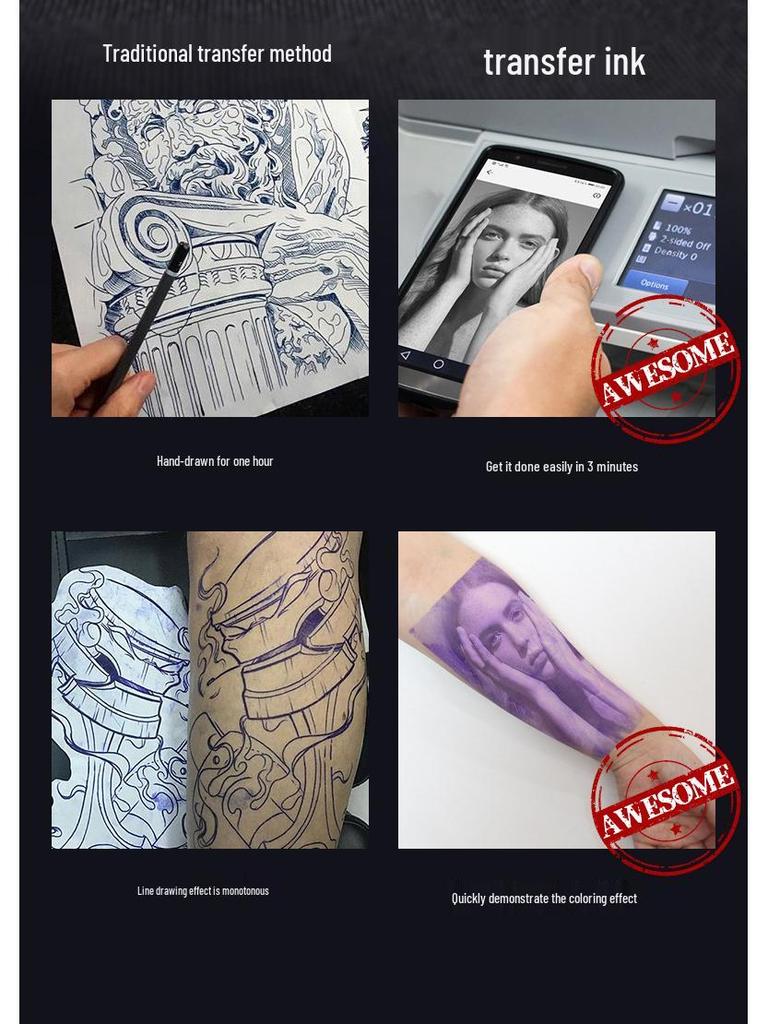 Dragon Artist Tattoo Transfer Ink & Oil Set - 120ml