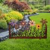 1Pc Wrought Iron Flower Garden Decoration Ground with Colorful Flower Design, Suitable for Terrace, Fence and Courtyard Decoration, Hallowe
