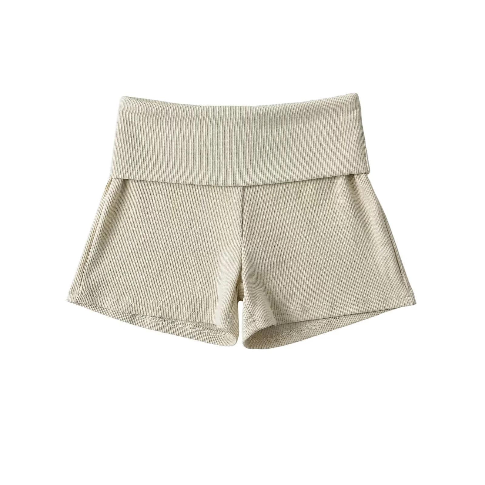 2025 узкие шорты для девушек с талией, уличные женские обтягивающие шорты с обтягивающими бедрами, обтягивающие спортивные брюки S абрикосовый