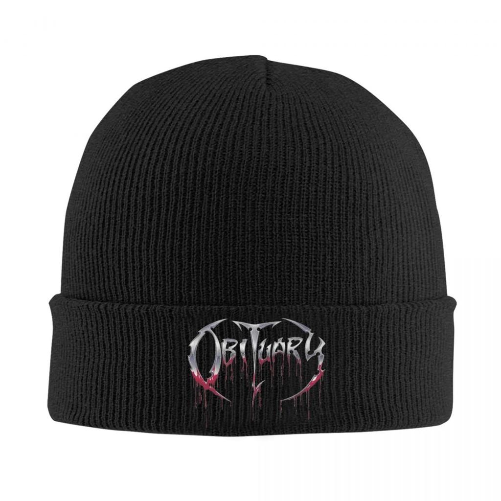 Obituary Band Logo Death Metal Trucker Warm Knitted Cap Hip Hop Bonnet Hat Autumn Winter Outdoor Beanies Hats for Unisex Adult