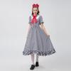 Adult Women's Oktoberfest Costume Red and White Checked Lace Oktoberfest Dress Maid Cosplay Costume