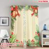 2pcs 2D Flat Printing Christmas Curtains Christmas Holly Bells Border Digital Printed Polyester Drapes Birthday Party for