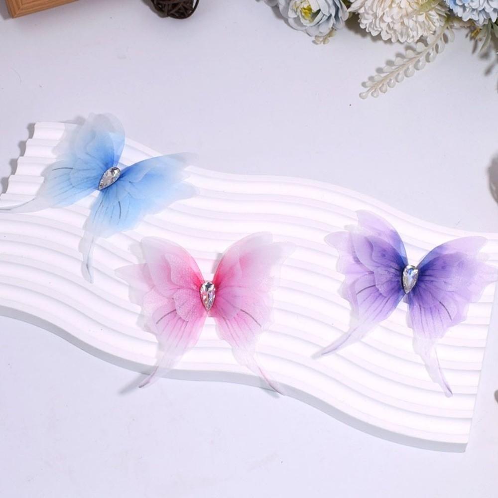 Four-Layer Organza Fabric Butterfly Translucent 3D Butterfly Decorations Butterfly Appliques
