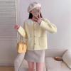 Spring new imitation mink velvet knitted cardigan soft waxy loose splicing sweater jacket women
