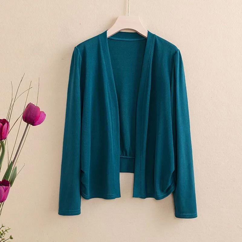 New Autumn Women's Spliced V-neck Fashionable Solid Color Versatile Casual High-end Knitted Versatile Top