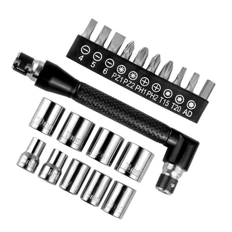 Durable Double-ended Socket Screwdriver Set L-shaped Wrench Multi-function Socket Tool Portable Alloy Screwdriver Bits Home