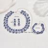 3pcs Women Jewelry Set Rhinestone Earrings Necklace Vracelet Wedding Party Accessories