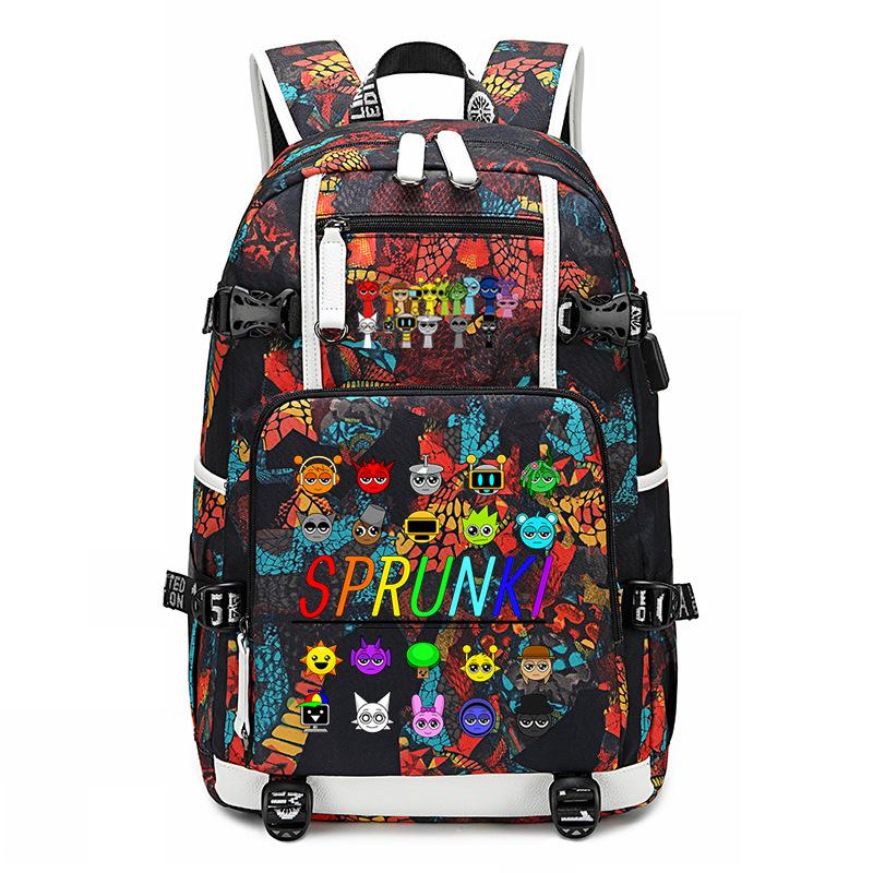Student Schoolbag Creative Game Music Box Cartoon Weekly Printing Lace Lightweight Spine Backpack