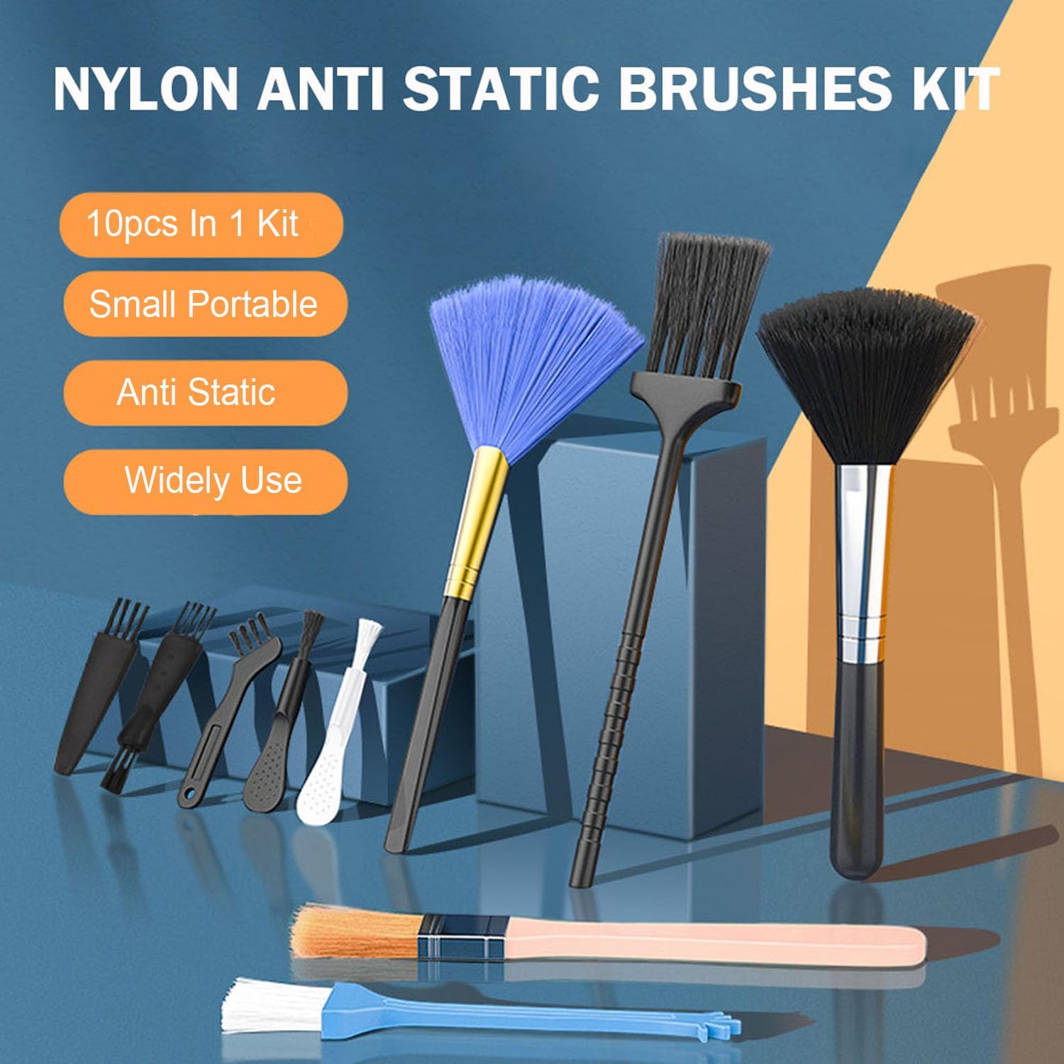 Keyboard Cleaner kit, Small Nylon Anti Static Cleaning Tool Computer Keyboard Laptop Cleaning Kit for Electronic Devices Such As Computer Motherboard