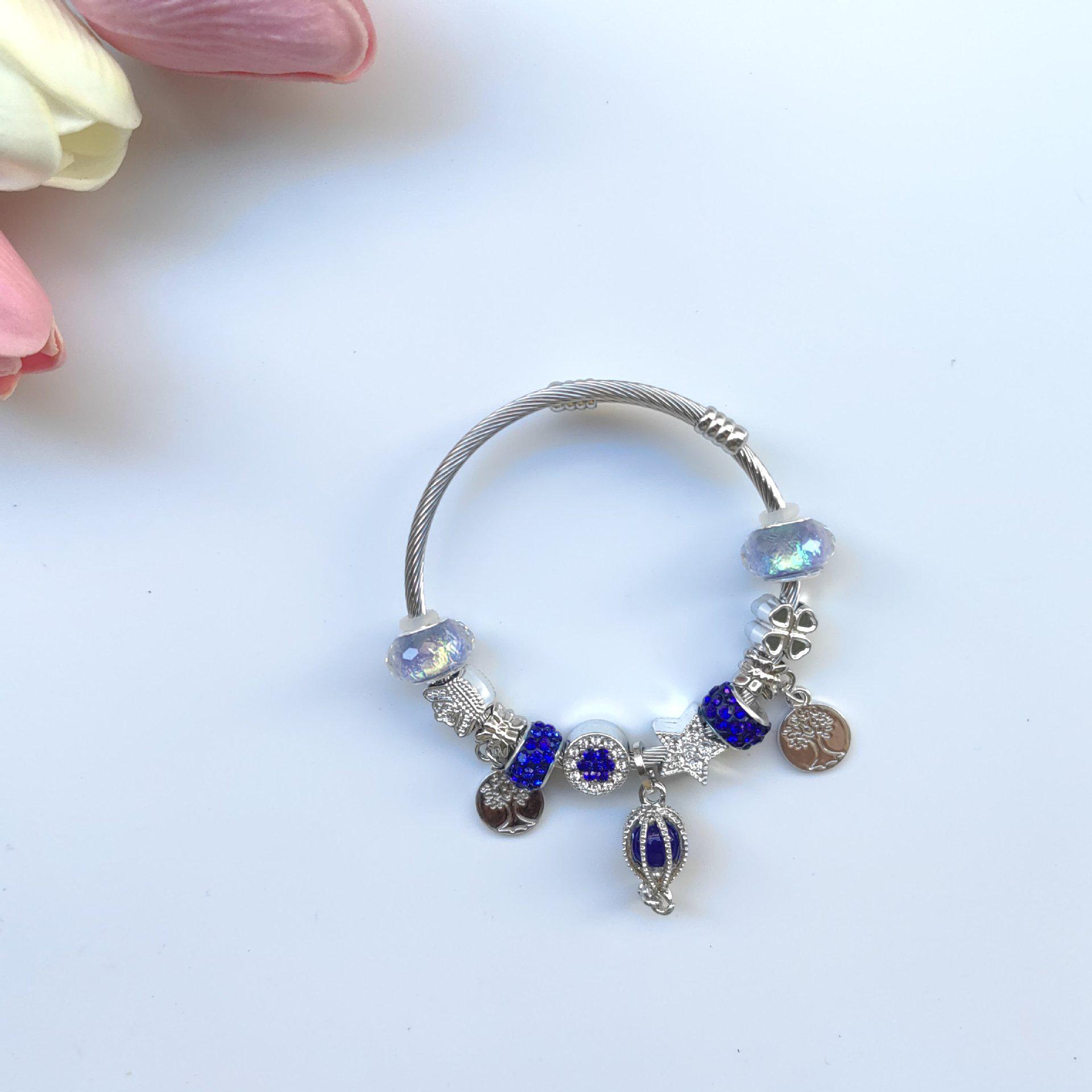 Dream Catcher Flower Heart Crystal Beaded Bracelet for Women