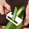 Vegetable Peeler with Wood Handle Stainless Steel Bottle Opener Fruit Potato Peeler for Ginger Herbs Ergonomic Rust-Proof Essential Kitchen Tool for