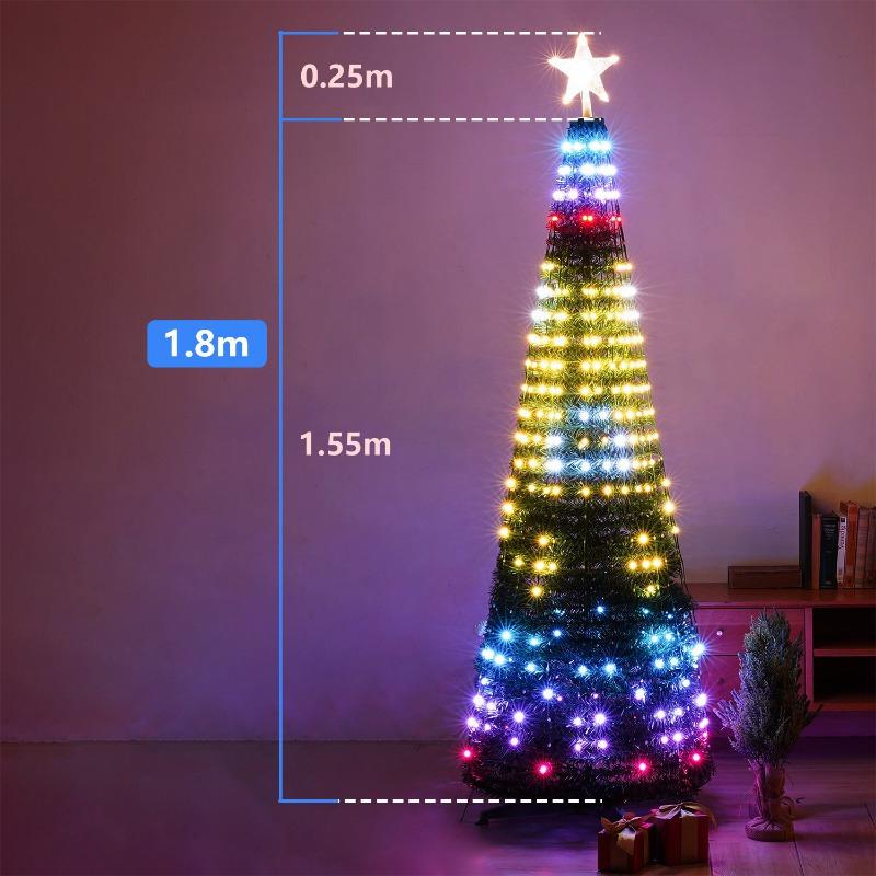 

Smart 400LED Multicolor Christmas Tree Light Remote App Control Dimmable Waterfall Effect Outdoor Holiday Decor Festive Lighting