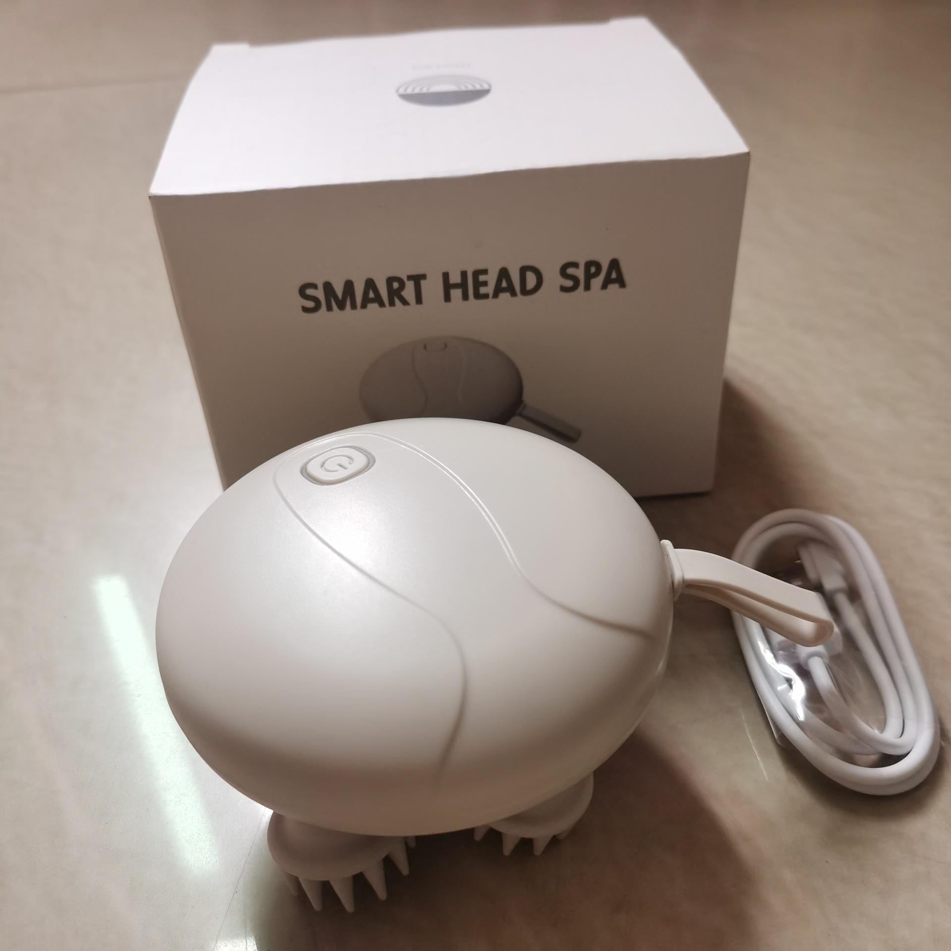 

Новый мини-массажер для головы, электрический массажер для кожи головы в виде осьминога, SPA для головы, простой массажный коготок English бежевый