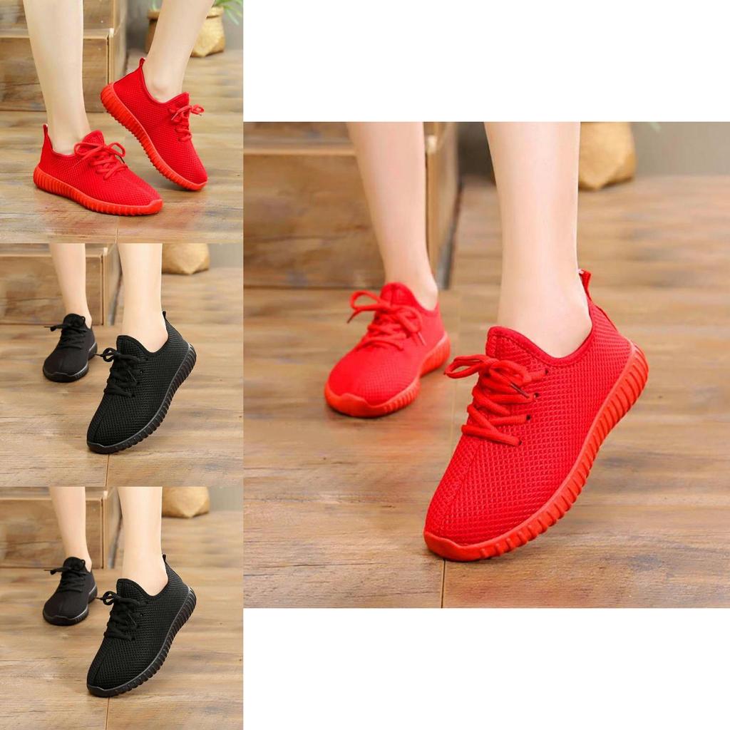 New Fashion Women Mesh Breathable Casual Red Shoes Sports Shoes Comfortable Fit