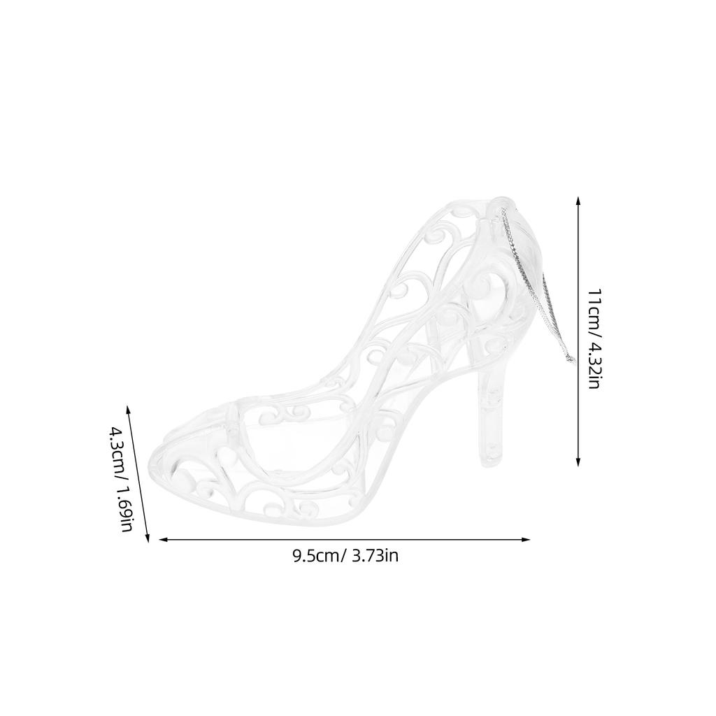 2pcs Clear Acrylic High Heel Hanging Ornaments Christmas Tree Hanging Pendants Decoration High Heel Pendants Hanging Ornaments