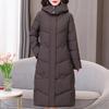 Móda Zimní Dámské Dlouhé Parky s Kapucí Teplá Bunda Volný Střih pro Ženy Středního Věku Velké Velikosti XL-5XL