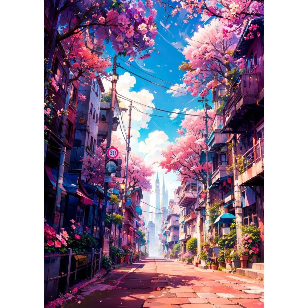 Anime Japanese Street Landscape Poster Prints For Living Room Home Decor Abstract Scenery Canvas Painting Wall Art Aesthetic