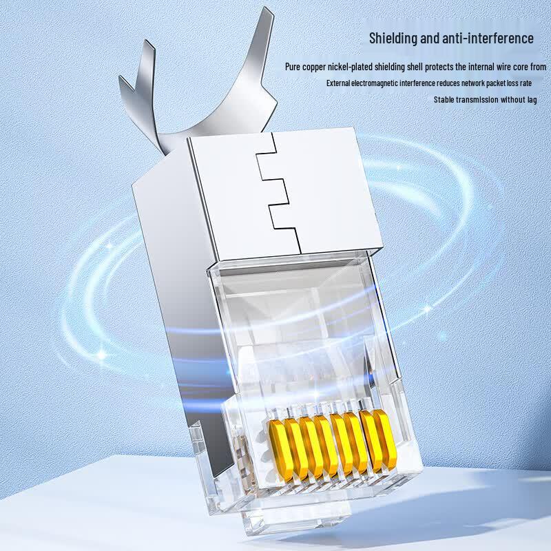 Shanze Cat6A RJ45 Ethernet Connector, 50U Gold Plated