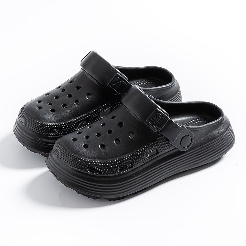 "Unisex Summer Garden Shoes: Non-Slip, Thick-Soled Half-Toe Beach Sandals"