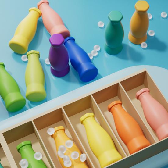 1 Set Bottle Color Matching Toy with 10/20 Colorful Bottles Children Toddlers Boys Girls Memory Training Bottle Color Match Educational Board Game