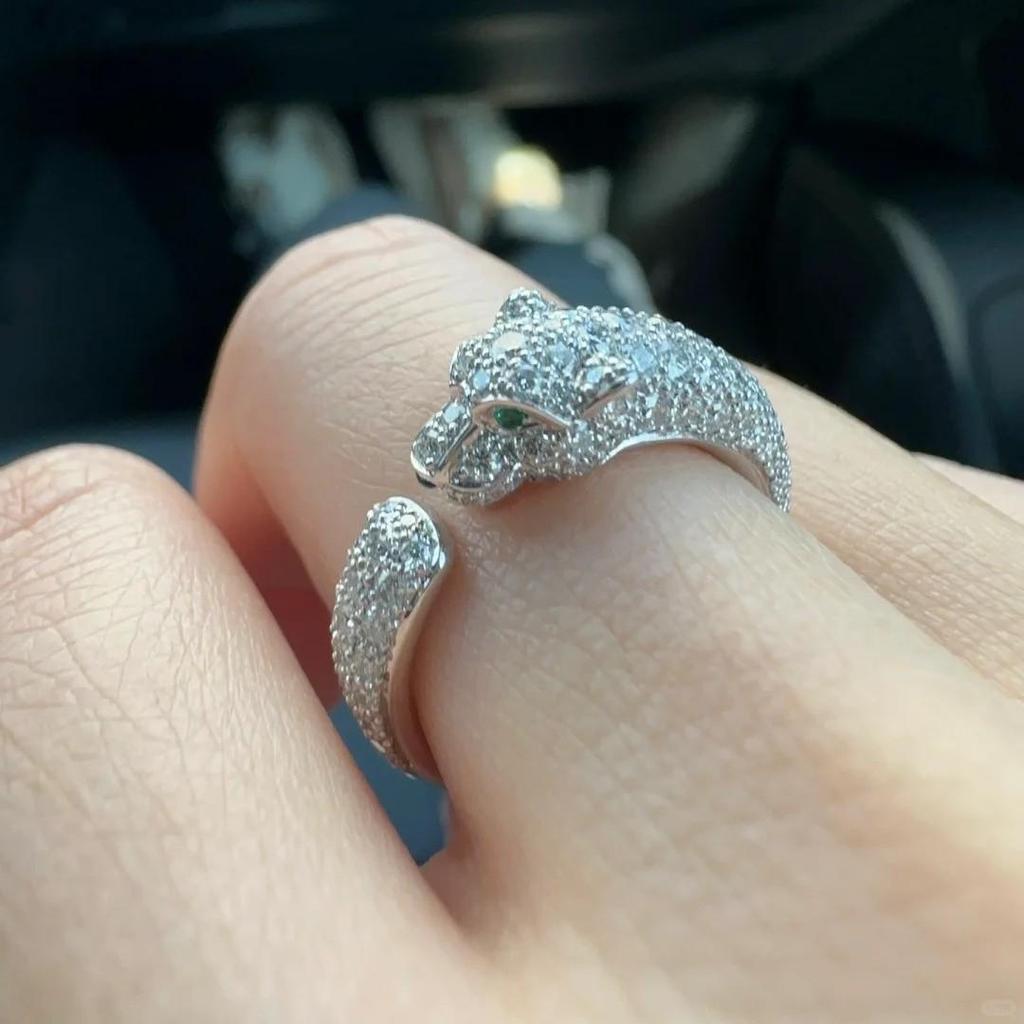 Inele Leopard Elegant placat cu Aur Roz 18K cu Diamante – Design Vintage pentru Cupluri, Stil Deschis pentru Bărbați și Femei.