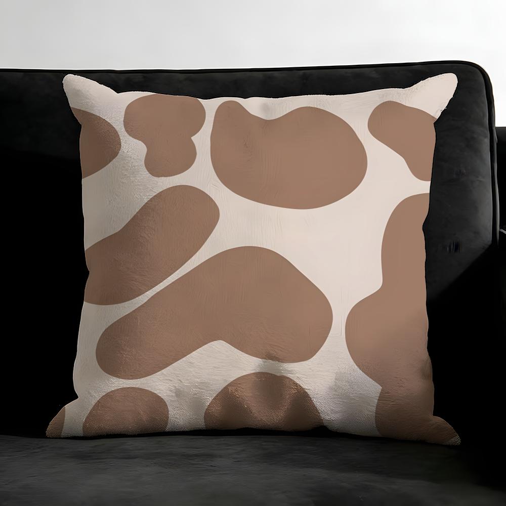 Brown White Cow Hot Cushion Cover Pillowcase Ultra Soft Skin Friendly Fabric Cloud Like Comfort & Concealed Zipper