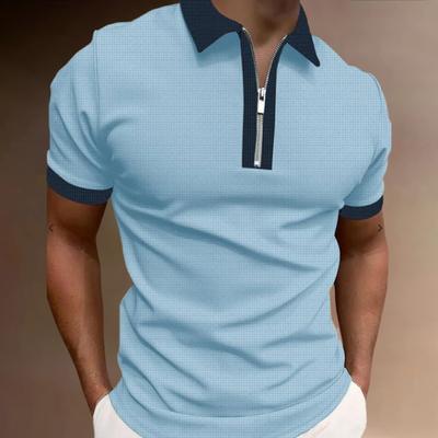New Men's Lapel Color Short Sleeve T-shirt Men's Trend POLO Shirt Top