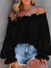 Relaxed Fit One Shoulder T Shirt With Ruffle Sleeves For Casual Wear