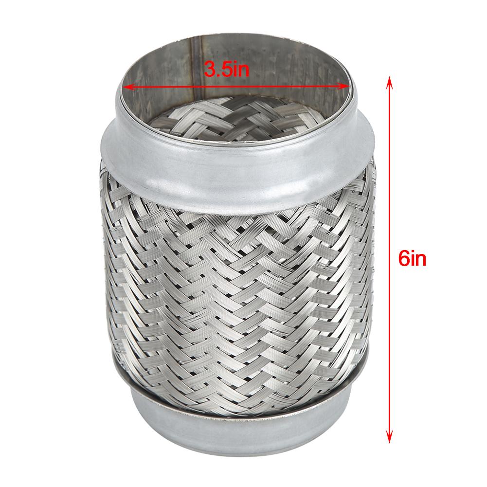 3.5 X 6in Stainless Steel Flexible Exhaust Pipe Braided Internal Corrugated Tube