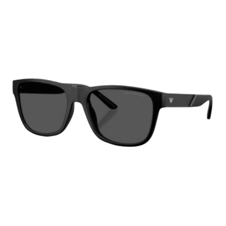 Emporio Armani Logo Design Square Sunglasses Men sunglasses Multicolor 0EA4243F Matte Black