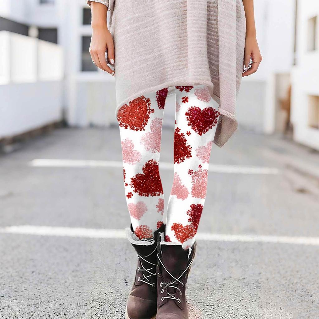 Women's Casual Fashion Print Pants High-Waisted Straight-Leg Skinny Leggings