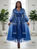 Damen Frühlingskleid mit Aufdruck in Übergröße: Schlankmachendes, Bauchbedeckendes, Elegantes Partykleid für Mütter