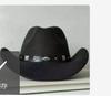 Western Suede Upturned Edge Western Cowboy Hat Men's and Women's Outdoor Travel Hat Rolled Brim Ethnic Style Top Hat Felt Hat