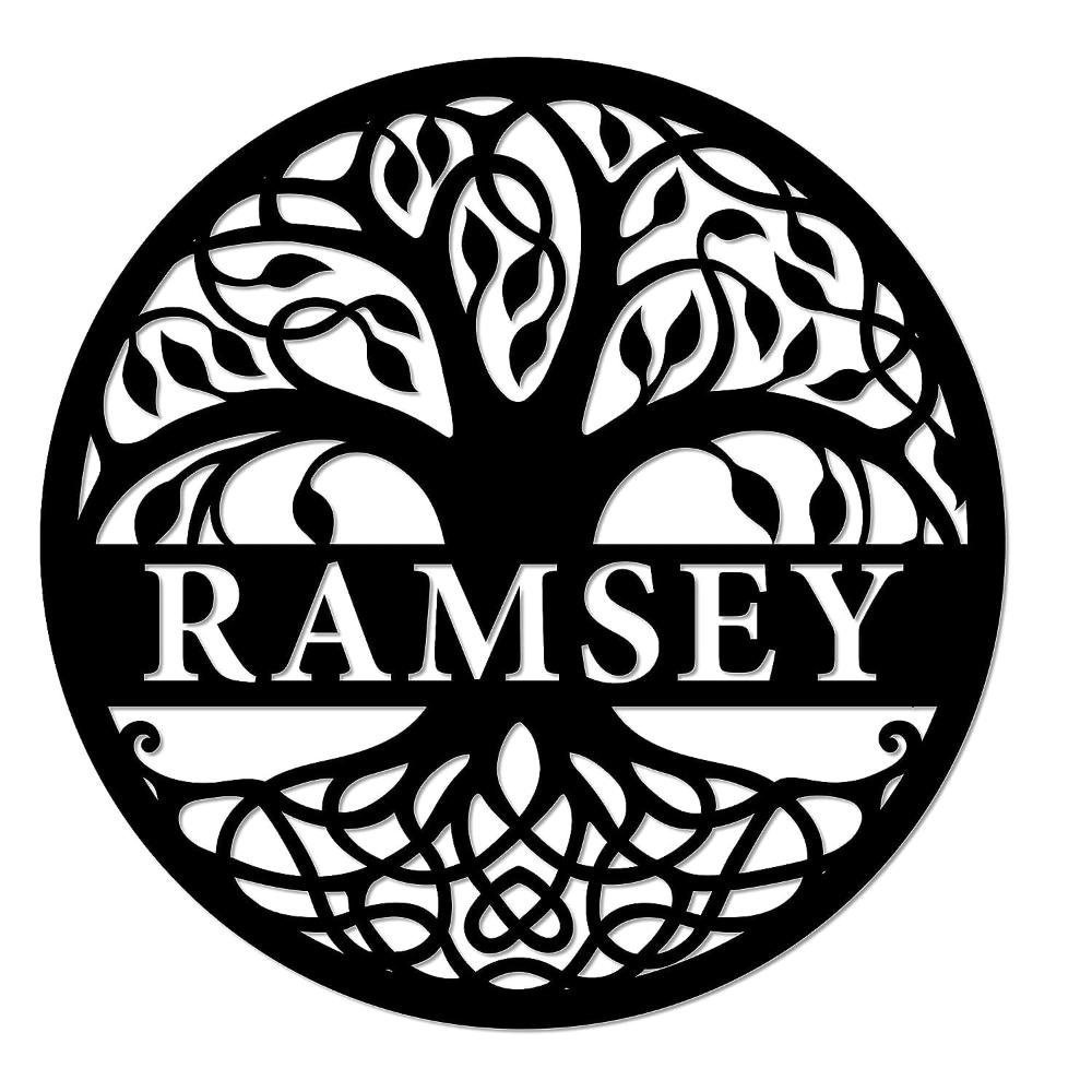 

Tree of Life Metal Sign Custom Personalized Family Name Plaque Outdoor Wall Decor 14 inches