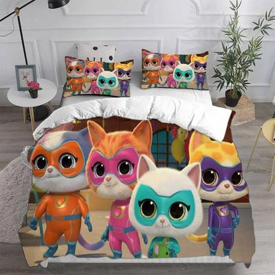 Anime Super Kitties Ložní sady Přikrývka Prošívaná přikrývka Přehoz na postel Povlak na přikrývku Sady povlaků na polštáře Dětská Velikost pro dospělé Domácí textil