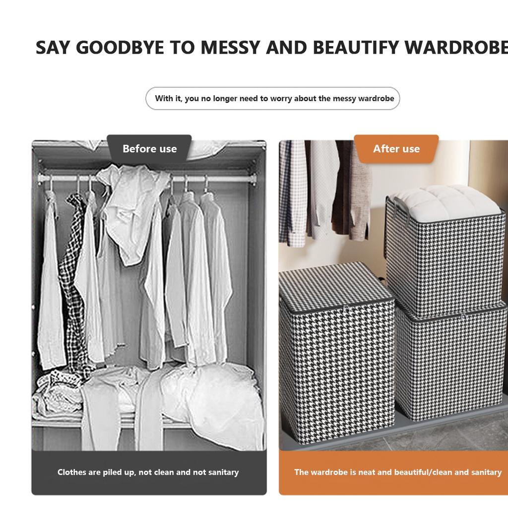 Large Capacity Clothes Storage Bag Foldable Blanket Storage Bags with Zipper and Handle Large Capacity Clothes Organizer