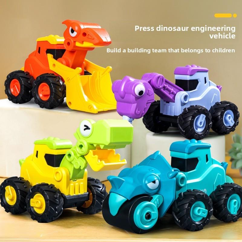 Childrens Dinosaur Construction Vehicle Toy With Press And Go Mechanism For Toddler Development