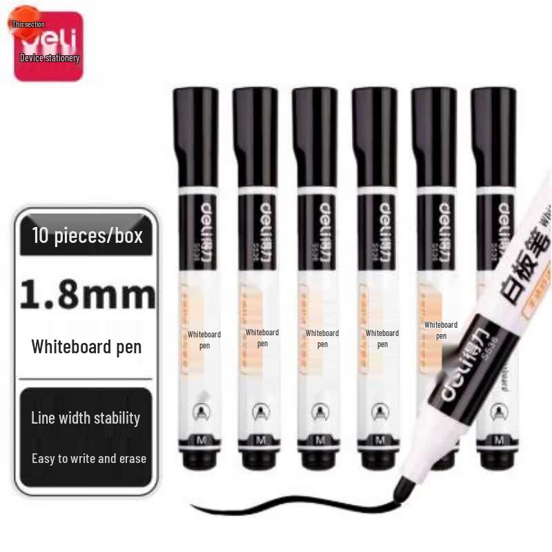 Deli S536 Erasable Whiteboard Marker чёрный