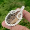 925 Silver Oval Honey Dendrite Opal Gemstone Trendy Wire Wrapped Pendant Jewelry