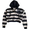 European and American Retro Design Sense Printed Striped Hoodie Niche Personality Street Harajuku Men's and Women's Same Sweater Black