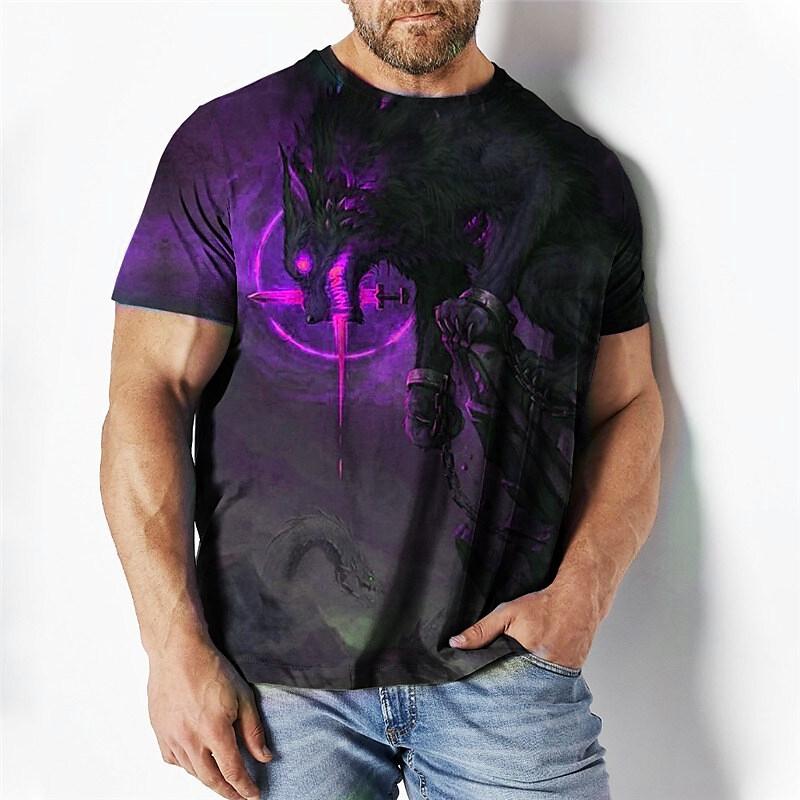 Vintage tričko Pánské letní krátké 3D topy s potiskem lva 2022 pánské oversized oblečení trička s výstřihem do O Výstřih The Boys Tee Streetwear